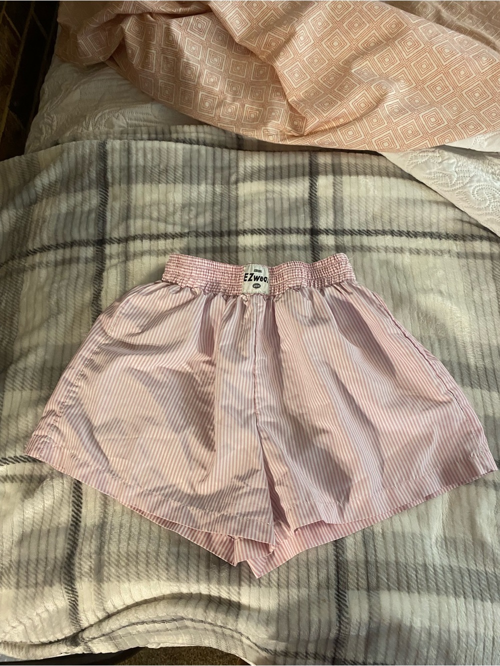 SHEIN Pink White Striped High Waist Women’s Shorts